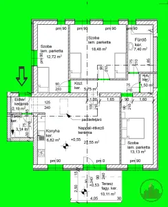 Új építésű, egyszintes, energiatakarékos lakások saját kerttel (Lakás B) – 4. kép