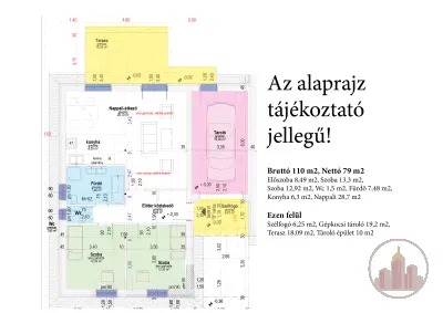 3 szobás ikerház, közös fal nélkül, fűtött garázzsal – 1. kép