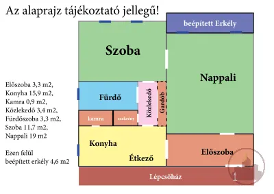 Eladó egy jó állapotban lévő 54 m2-es, 2 szobás lakás – 4. kép