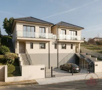 Különleges adottságú új, dunai panorámás ikerházfél Százhalombatta óvárosában eladó (A lakás) – 6. kép