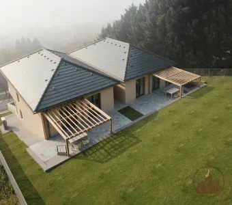Különleges adottságú új, dunai panorámás ikerházfél Százhalombatta óvárosában eladó (B lakás)