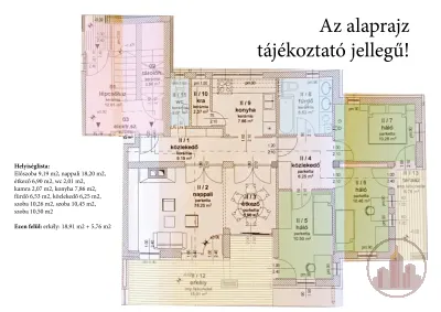 Érd központjához közel, kiváló elosztású és műszaki állapotú 4 szobás lakás 24 m2-es erkéllyel! – 3. kép